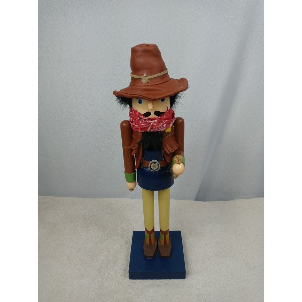Cowboy Nutcracker Western Figure w/ Lasso Hat Boots 14" Wooden Nutcracker